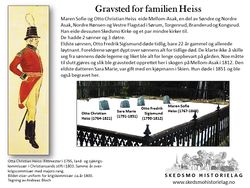 Infotavle om Heiss-gravstedet.