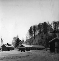 Bygninger ved fabrikken omkring 1950.
