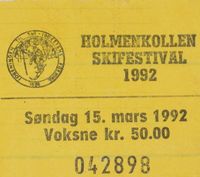 283. Holmenkollen skifestival 1992 billett.JPG