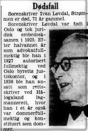 Ivan Løvdal nekrolog Aftenposten 1971.JPG