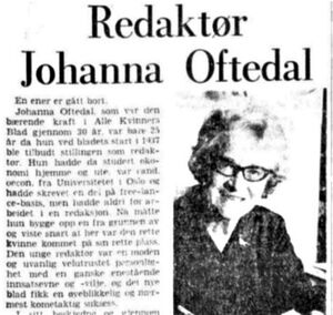 Johanna Oftedal Aftenposten 1974.JPG