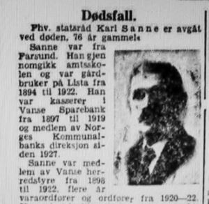 Karl Sanne nekrolog Aftenposten 1945.JPG