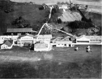 Kjeller gård, luftfoto 1935. Foto: Forsvaret
