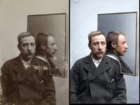 Forbryterportrett tatt 12. mars 1898 da Bernt Kristian ble arrestert for tyveri i Kristiania