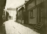 Motiv fra Smalgangen, 1910. Foto: Ukjent / Riksantikvaren