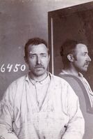 Forbryterportrett tatt ved løslatelse fra Akershus straffeanstalt i oktober 1900, etter å ha sonet en 2,5 års dom. Han ble arrestert igjen 2 uker senere i Kristiansand, og returnert til Akershus med en ny 4 års dom.
