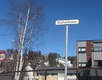 Kruttverkveien på Ljan i Oslo har navn etter kruttverket i Liadalen like ved. Foto: Stig Rune Pedersen (2012).