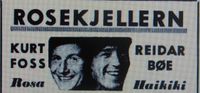 Annonse i Aftenposten 3. januar 1955 for Kurt Foss og Reidar Bøe på Rosekjelleren i Oslo. }}