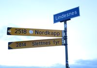 Kjent skilt ved enden av Lindesnesveien, nær Lindesnes fyr. Foto: Stig Rune Pedersen