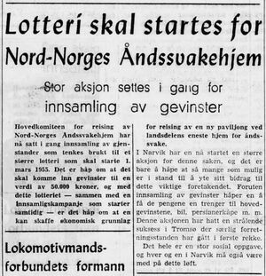 Lotteri for Nord-Norges åndssvakehjem i Fremover 25.01.1955.jpg