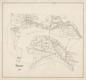 Kart over Mandal fra 1900