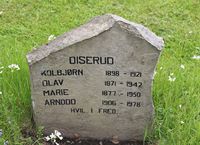 Familiegravstedet til Marie Diserud, født Faarlund (Vestre gravlund).