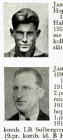 Øverst: Ole Jansen, 1918-1939. Hopp. Nederst: Tømmermann Ole Jansen, født 1895 i Bærum. Hopp og kombinert. Foto: Ranheim: Norske skiløpere