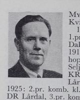Sjåfør Alfred Myrann, f. 1901 i Kviteseid. Hopp, kombinert og langrenn. Foto: Ranheim: Norske skiløpere