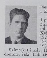 Bonde Knut K. Nørstrud, f. 1896 i Kviteseid. Hopp. Foto: Ranheim: Norske skiløpere