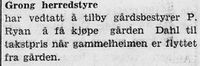 32. Notis om Grong herredsstyres vedtak i salg av Dahl gård i Namdal Arbeiderblad 28.10.1950.jpg