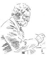 Daniel Georg Nyblin, portrettegning ved 75-års alder, 1900