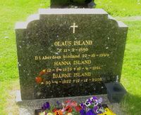 Gravminnet til gårdbruker, hvalfanger og krigsseiler Olaus Island på Botne kirkegård. Foto: Stig Rune Pedersen