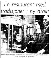 Faksimile fra Aftenposten 13. desember 1963 om nyåpningen av Olympen.