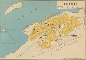 Kart over Bodø, 1930