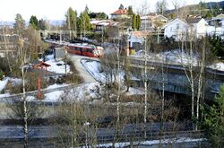 Sagdalen stasjon tatt fra stor høyde av Bjørn Gunnar Kværne.