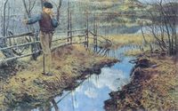 Gutten med seljefløyten. Maleri fra 1889 av Chr. Skredsvig. Bildet er malt ved Dælivann i Bærum mens Skredsvig bodde på gården Fleskum. Området er idag rekonstruert slik det er på bildet.