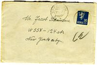 1923: Brev stemplet "Spedalen" 21/5 1923, til Jacob Stiansen i New York, USA.