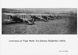 Tiger Moth leveranse fra Hærens flyfabrikk 1933.