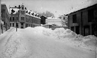 Vinterbilde av Tordenskjolds gate sett fra Storgata. Foto: Nelly Westby Knutsen