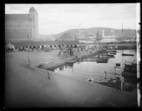 Fra fiskehallen fra 1905. Foto: Narve Skarpmoen/Nasjonalbiblioteket