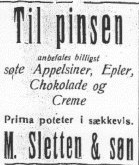 261. Annonse fra M. Sletten & søn i Folkeviljen fredag 020622.jpg