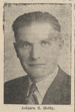 Asbjørn S. Østby Portrett Avisklipp fra Vestfold, fredag 26. november 1948, s. 6.png
