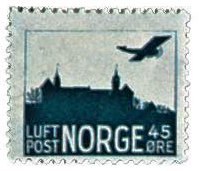 Første frimerke for luftpost utkom i 1927.