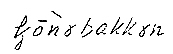 Lydskrift for den lokale uttalen av «Kjonebakken», ifølge Oddvar Foss i hans hovedoppgave om stedsnavn på Eiker.