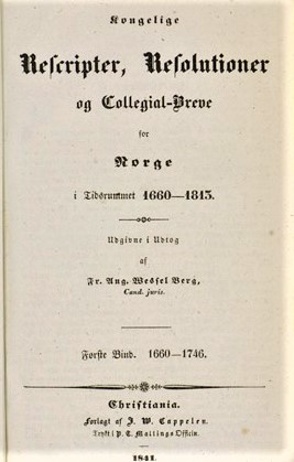 Wessel-Bergs reskriptsamling 1841.jpg