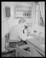 Fartøyet var utstyrt med laboratorium slik at forskning kunne foregå under toktene. Foto: Ukjent / Nasjonalbiblioteket (1951).