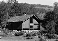 Ålhytta, modulbasert hyttesystem, Ål kommune (1966). Foto: Teigens Fotoatelier/Norsk Teknisk Museum (1967).