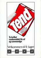 Annonse for vaskemiddelet Tend fra 1967.