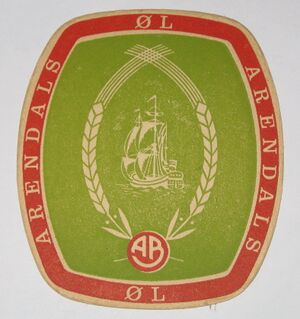 Ølbrikke Arendals bryggeri.JPG