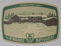 Kikutstua i Nordmarka (1926) på ølbrikke.