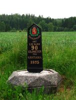 En gammel(?), men velholdt veimarkør.