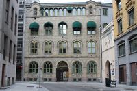 Skolens tredje bygning, Øvre Vollgate 15. Brukt 1860–1899. Foto: Chris Nyborg (2013).