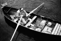 Knut skal setje garn på djupna