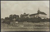 Sjøfronten foran Akershus festning før Havnebanen og kaianleggene. Foto: Nasjonalbiblioteket