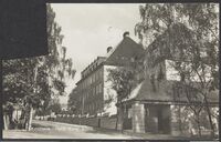 Bygningen med Frederik Stangs gate til venstre. Foto: Nasjonalbiblioteket