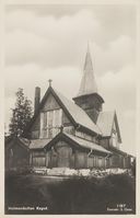 Holmenkollen kapell, tatt i bruk i 1903. Foto: Ukjent / Nasjonalbiblioteket.