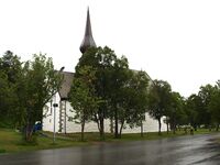 Kirken sett fra nord. Foto: Olve Utne (2009).