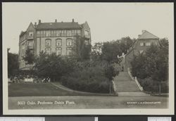På dette postkortet er navnet oppgitt som Professor Dahls plass, som den het før 1934. Foto: Ukjent / Nasjonalbiblioteket