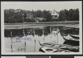 Blommenholm sett fra bukta. Foto: Sigurd Grans forlag/Nasjonalbiblioteket (1930-1936).