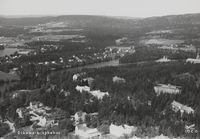 Eldre kort med flyfoto, Dikemark sykehus. Foto: K. Harstad (firma)